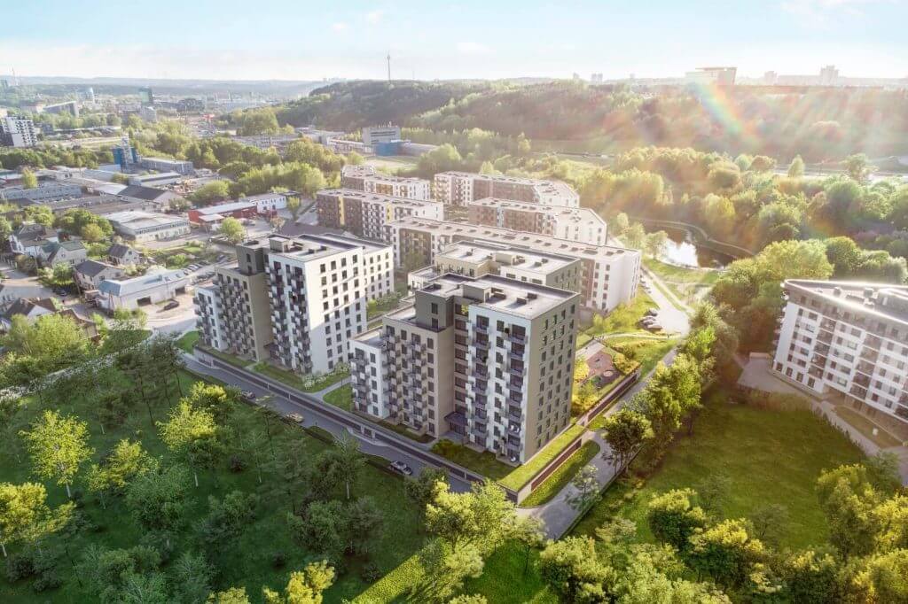 Daugiabučių kompleksas šalia miško